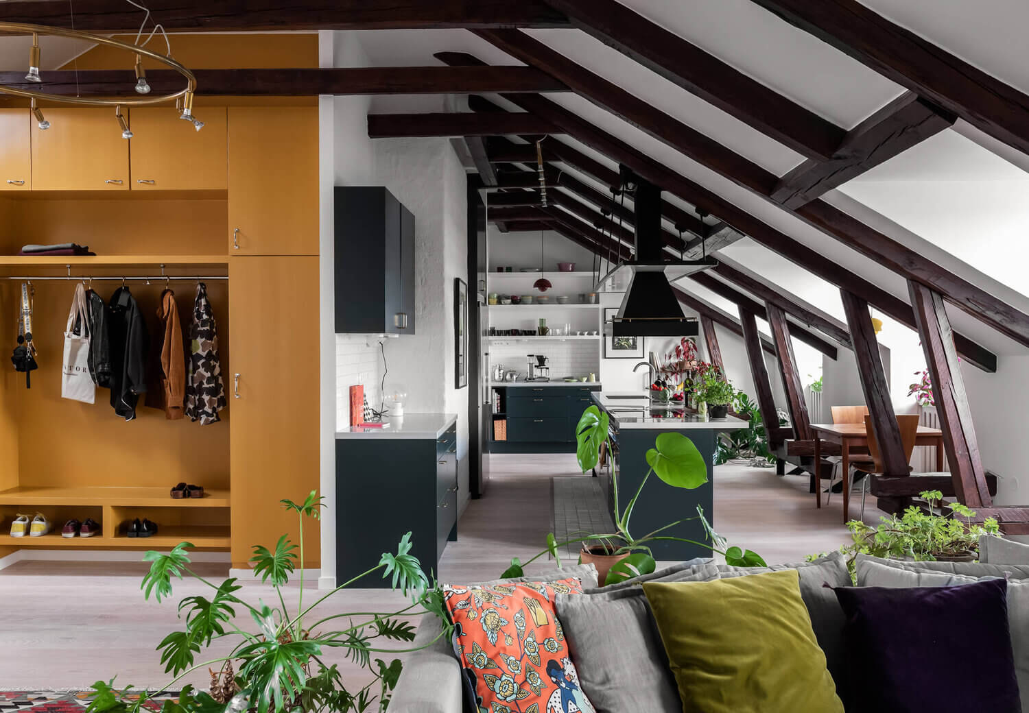 AScandinavianPenthouseApartmentwithaGreenKitchen TheNordroom A Scandinavian Penthouse Apartment With A Dark Green Kitchen