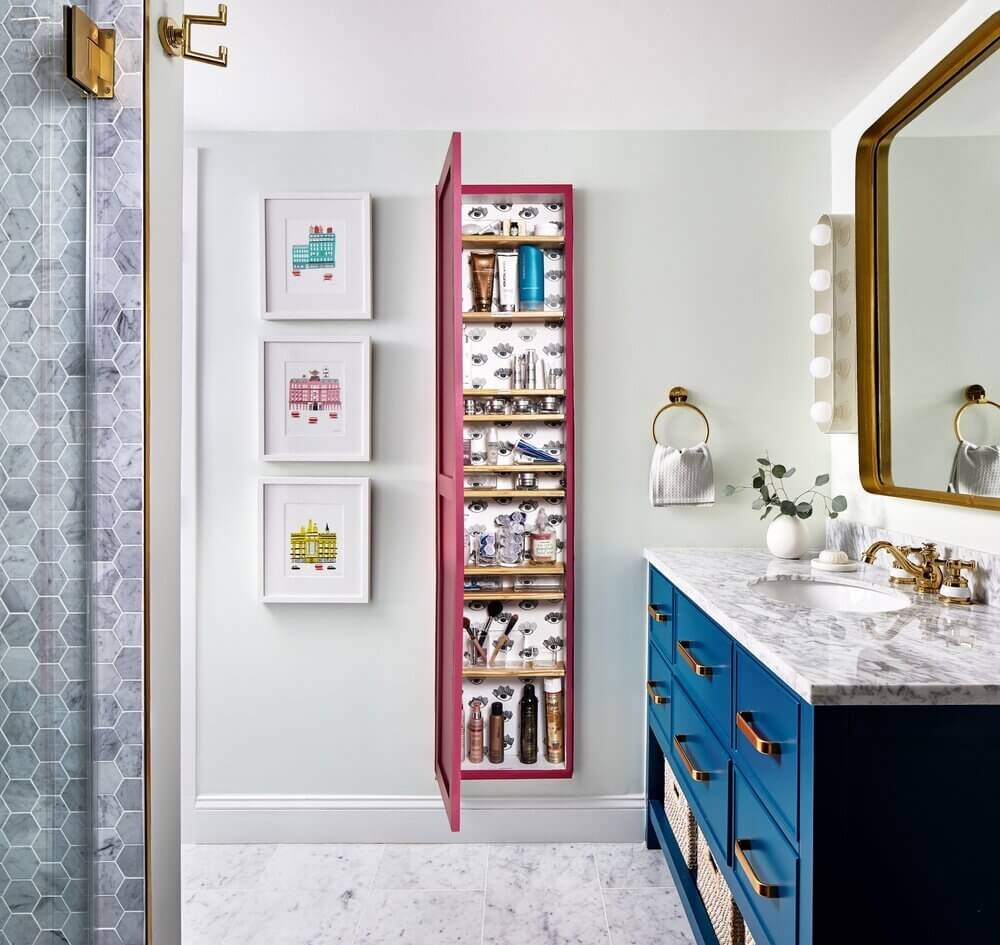 AVibrantPinkandBlueApartmentwithCleverStorageIdeas TheNordroom16 A Vibrant Pink and Blue Apartment with Clever Storage Ideas