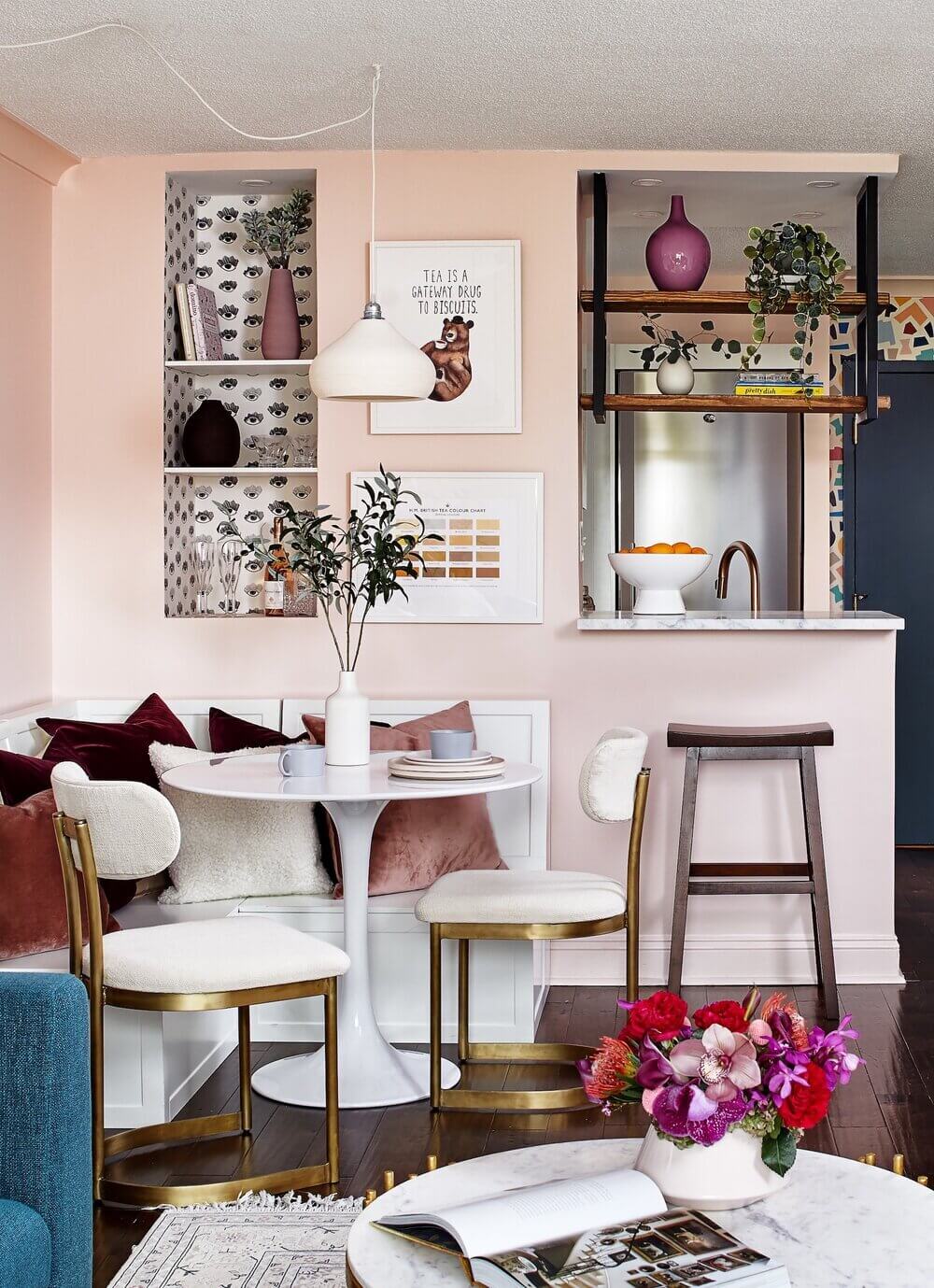 AVibrantPinkandBlueApartmentwithCleverStorageIdeas TheNordroom3 A Vibrant Pink and Blue Apartment with Clever Storage Ideas