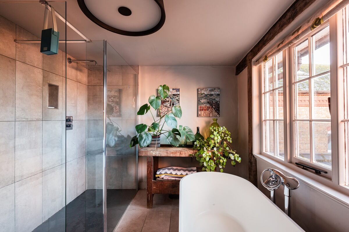 bathroom freestanding bath walk in shower