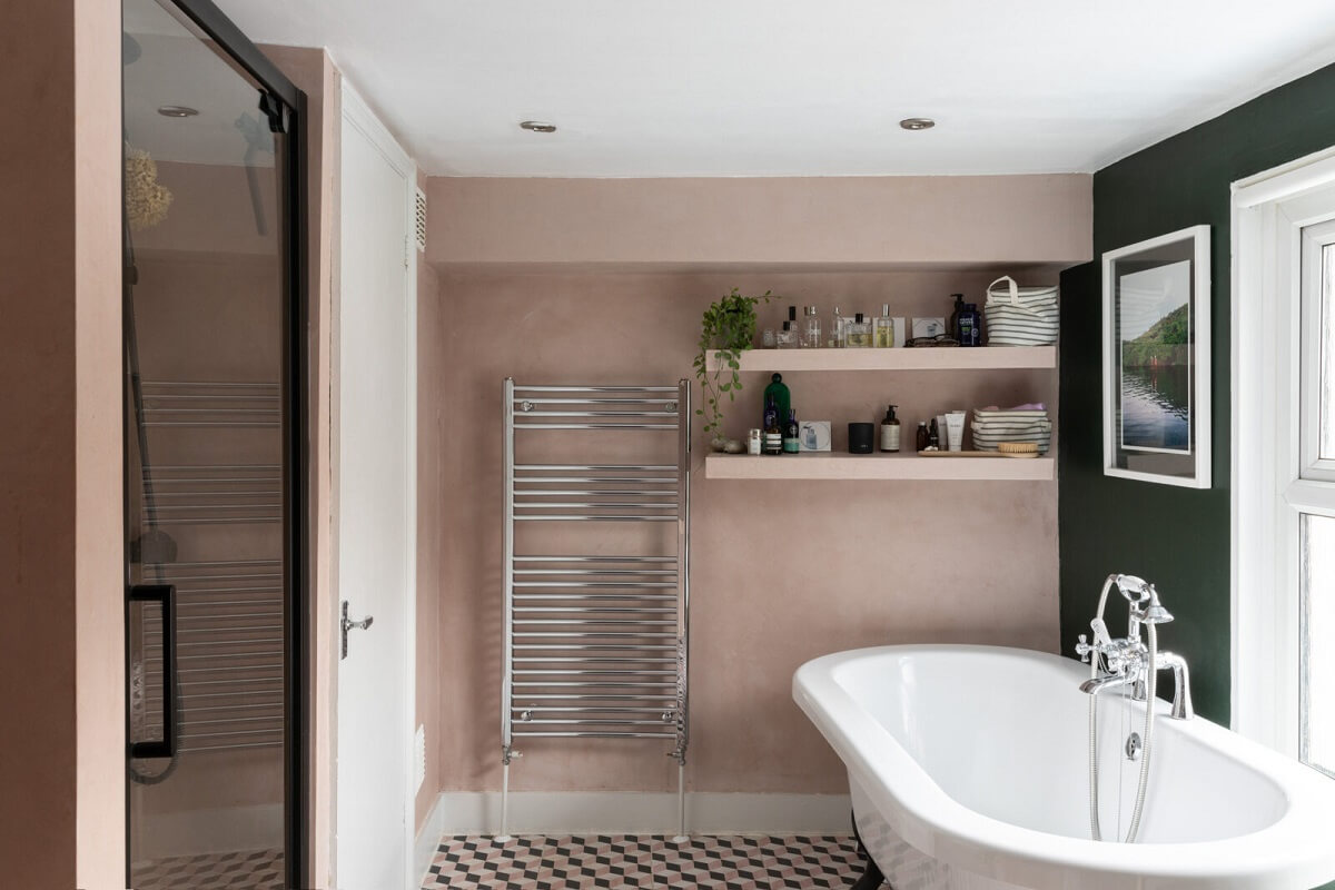 bathroom with freestanding bath