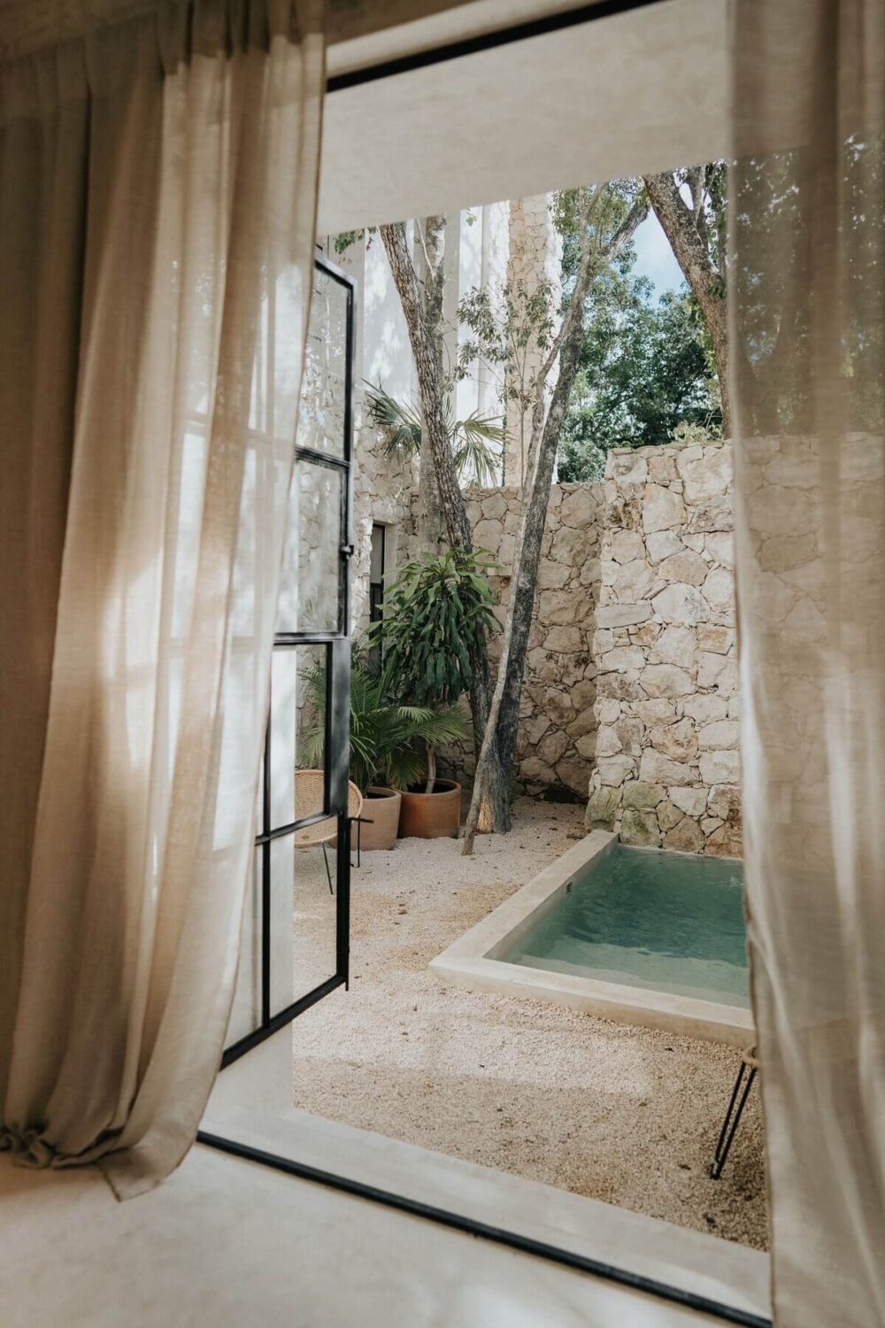 bedroom view swimming pool airbnb mexico
