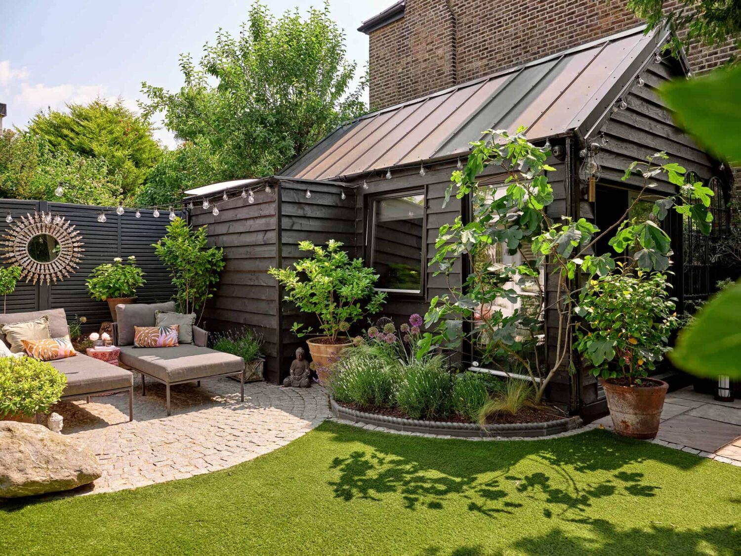 black garden cottage
