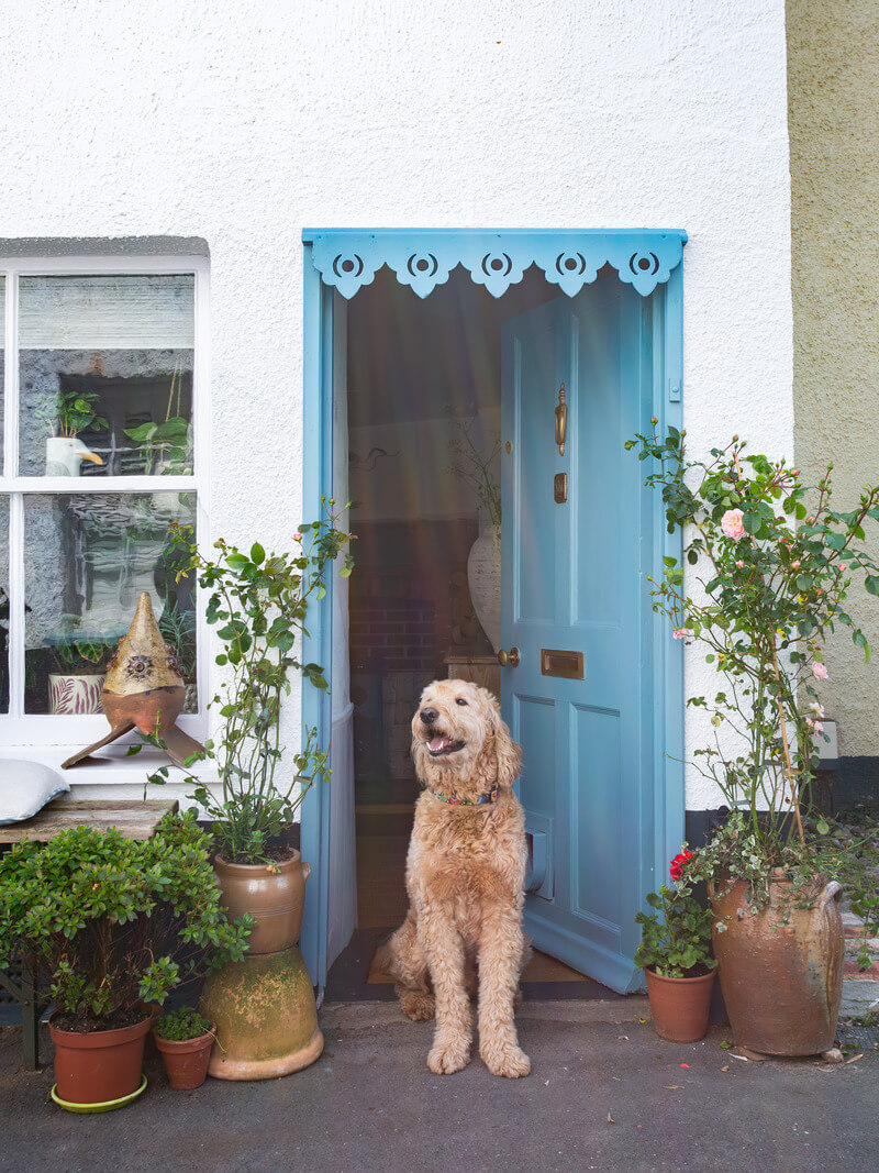 blue front door A Charming 400-Year-Old Cottage in England