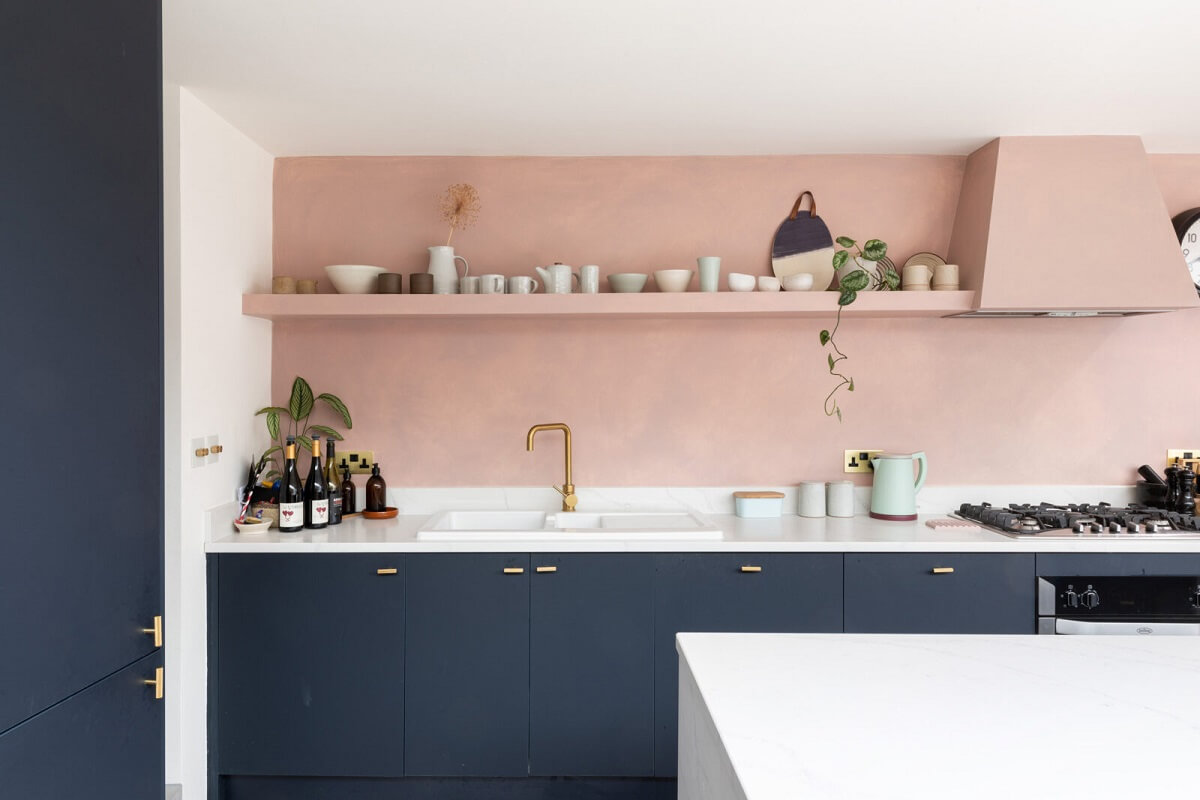 blue kitchen cabinets open helf nordroom