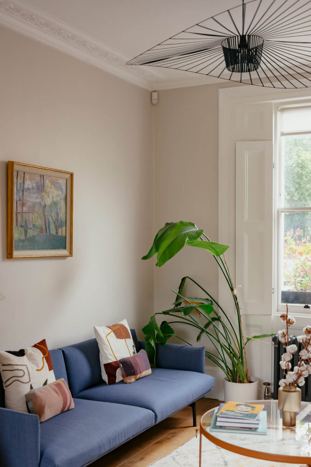 blue sofa living room