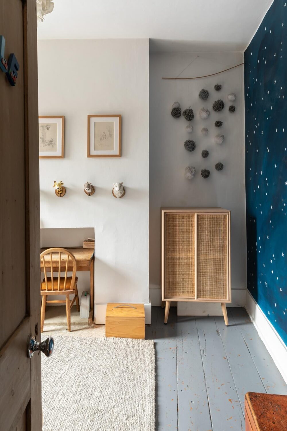 childrens bedroom blue wallpaper nordroom