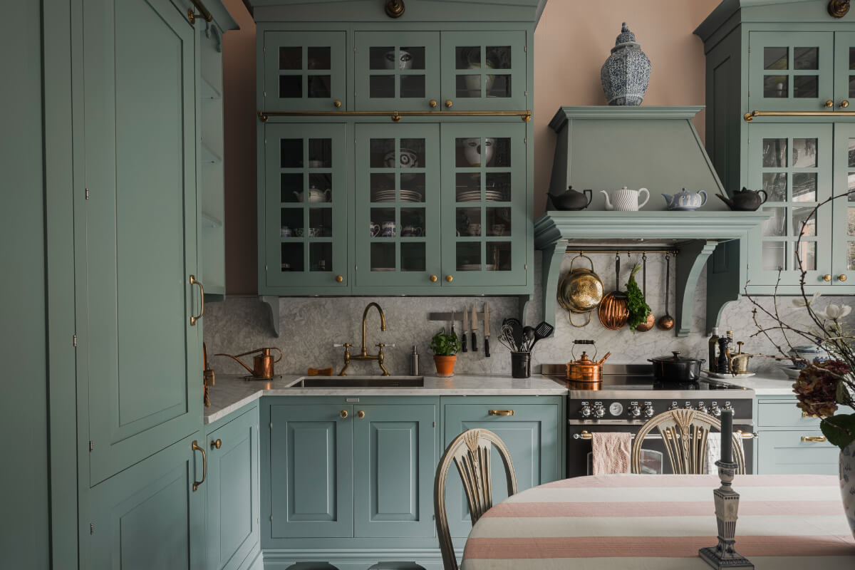 classic blue-green kitchen marble countertop