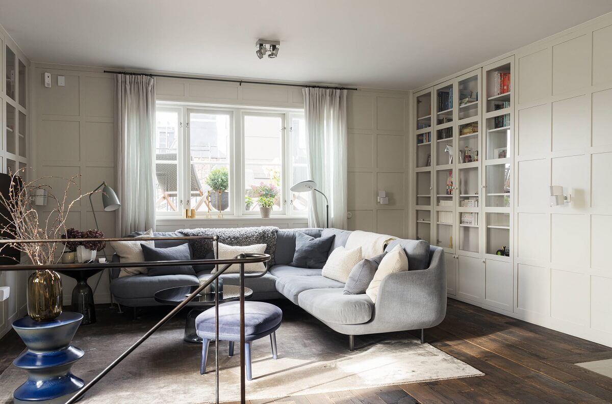 cozy seating room l shaped sofa