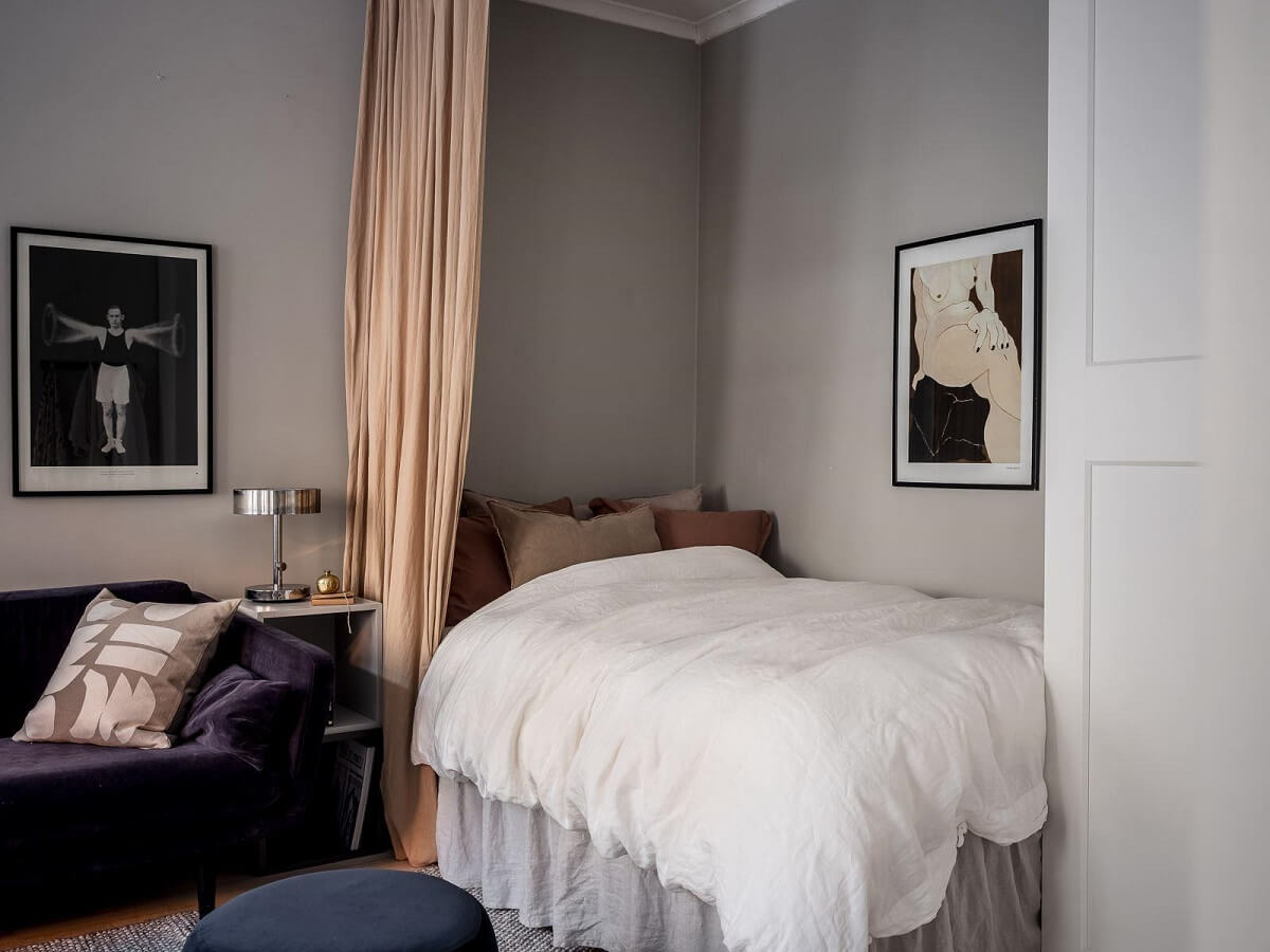 curtain room divider studio apartment
