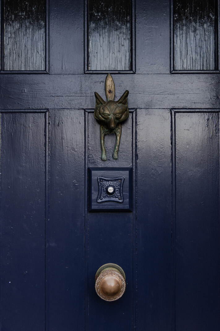 dark blue front door