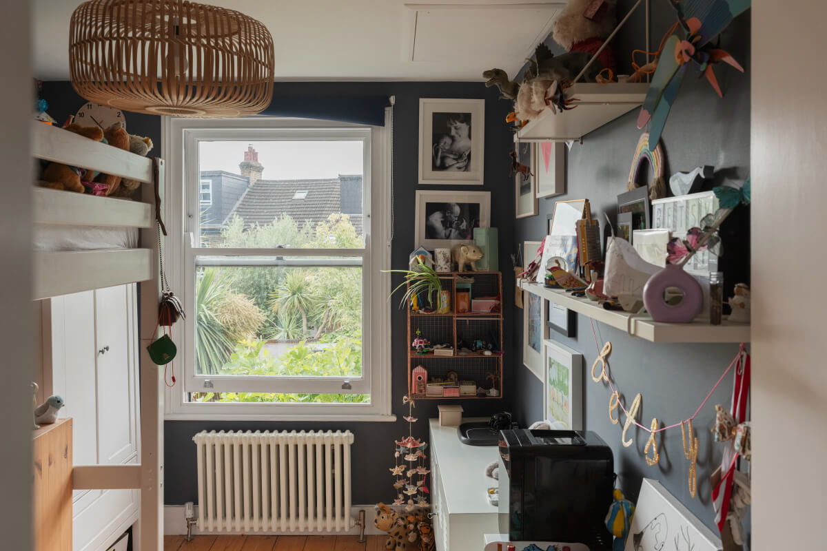 dark blue kids bedroom