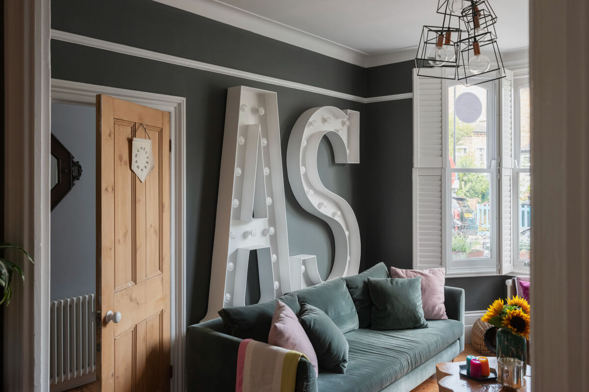 dark gray walls living room
