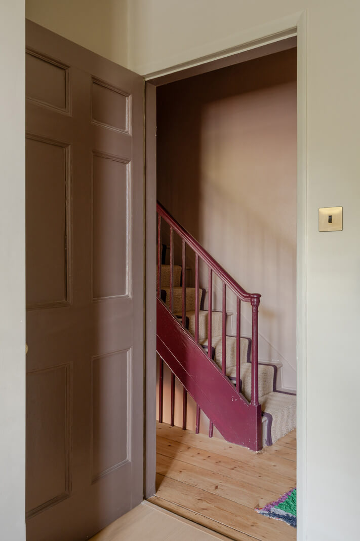 dark pink staircase