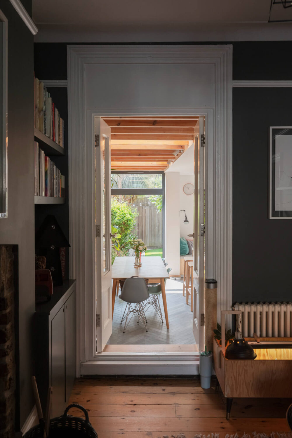 double doors to kitchen