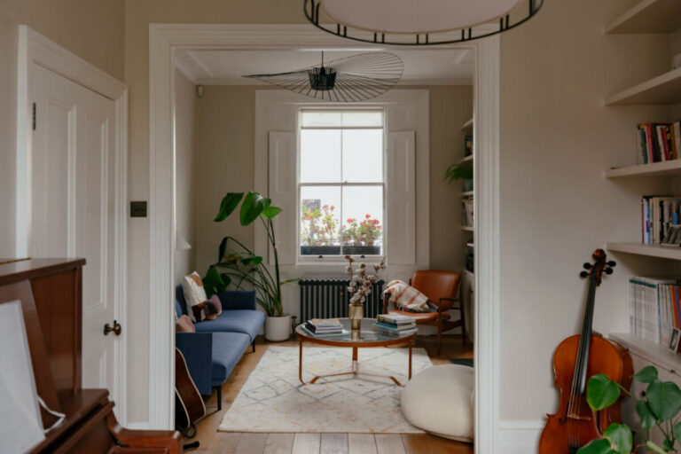 double living room wooden floor