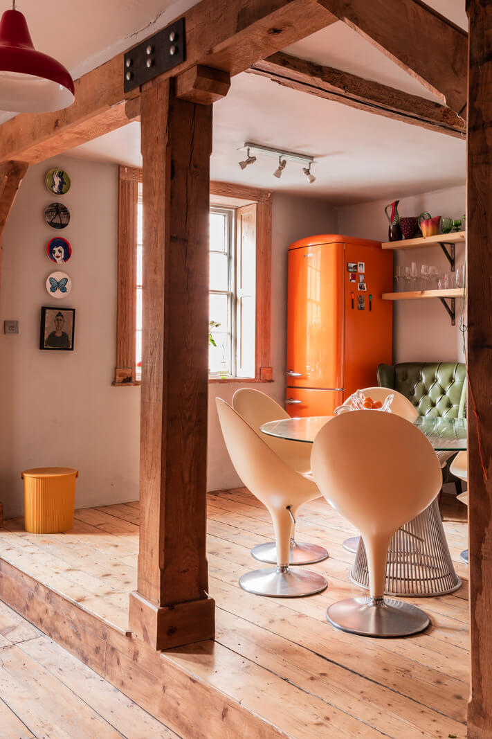 exposed wooden beams historic house england