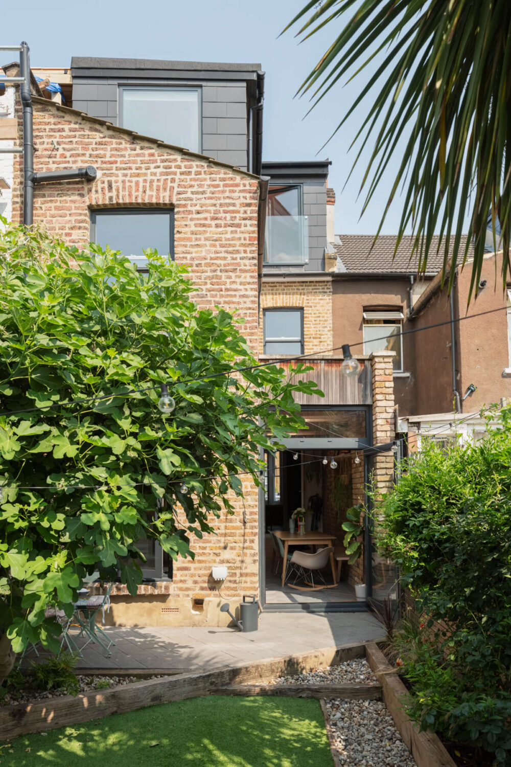 garden with kitchen extension