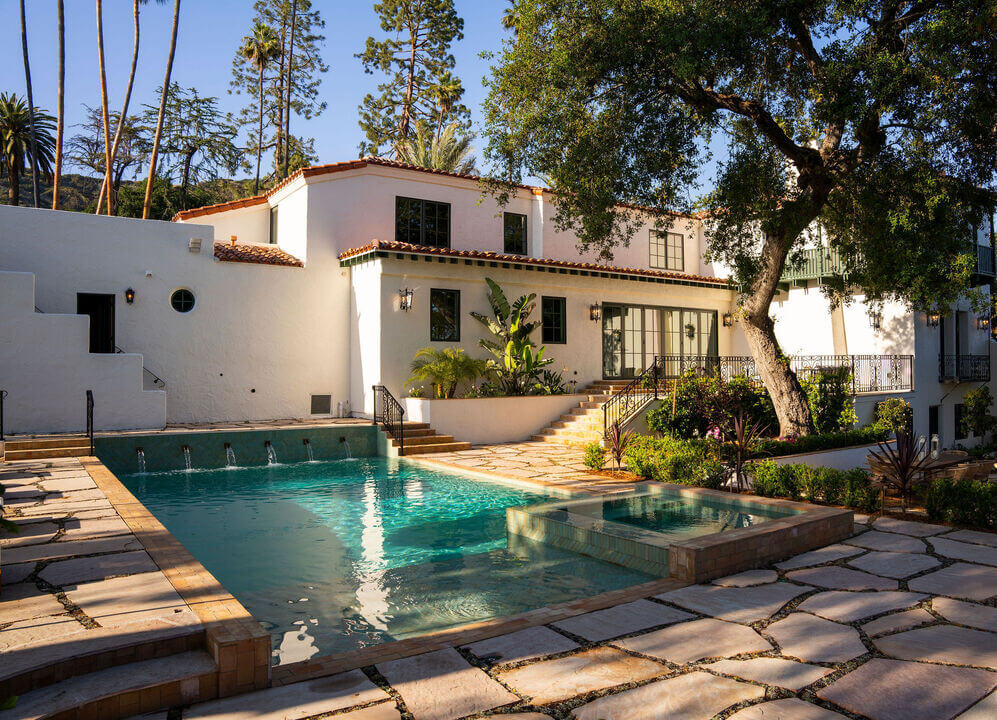 garden with pool