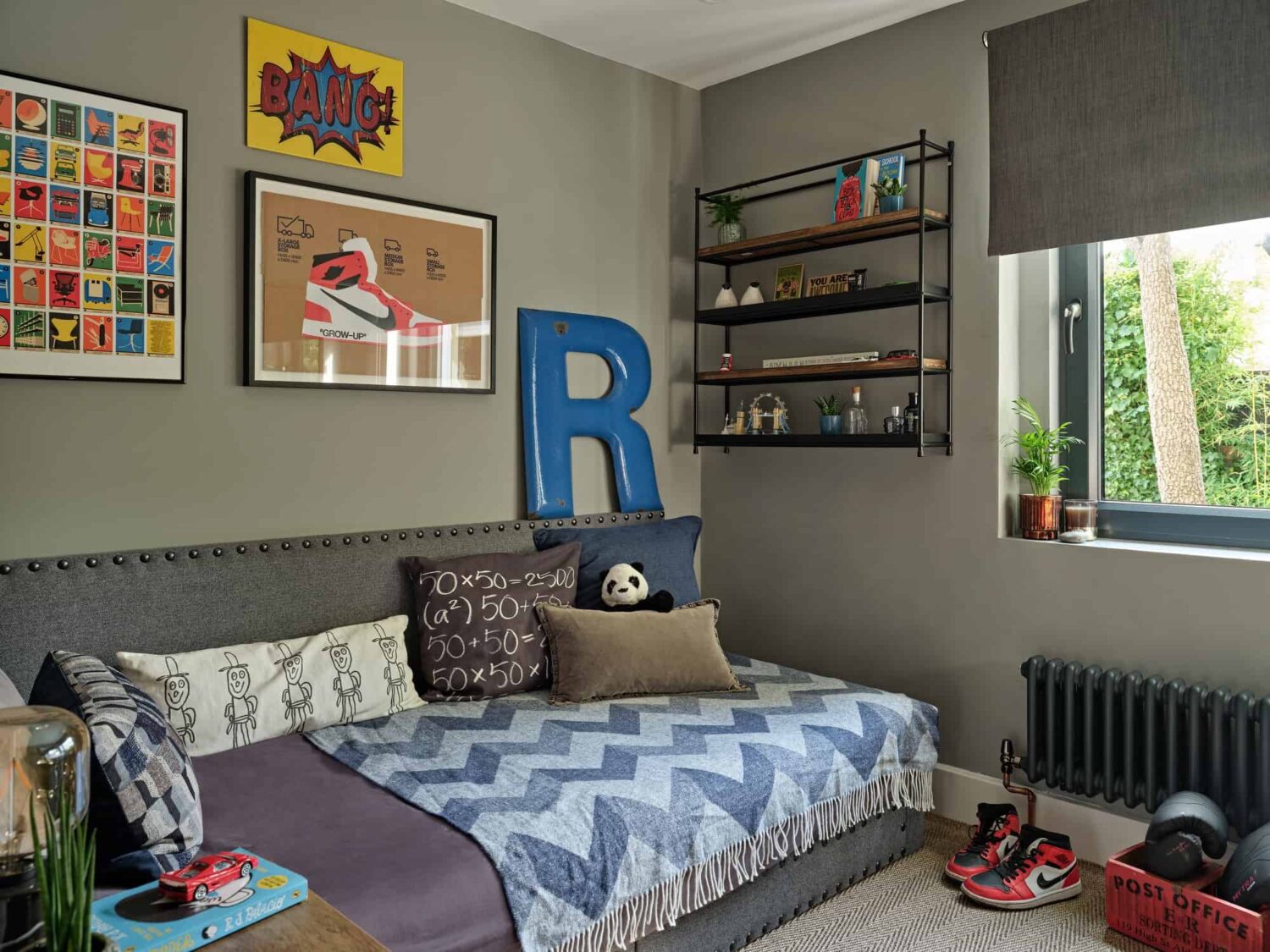 gray kids bedroom