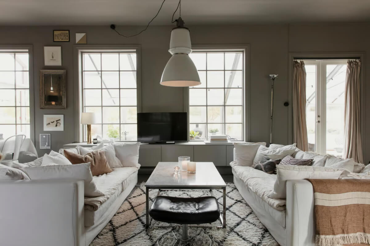 gray living room white sofa