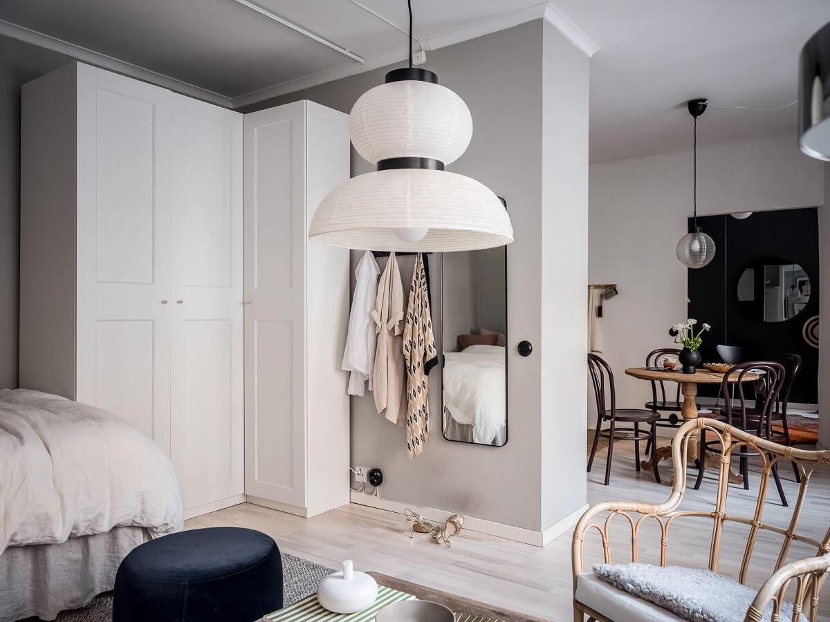 gray scandinavian studio apartment nordroom