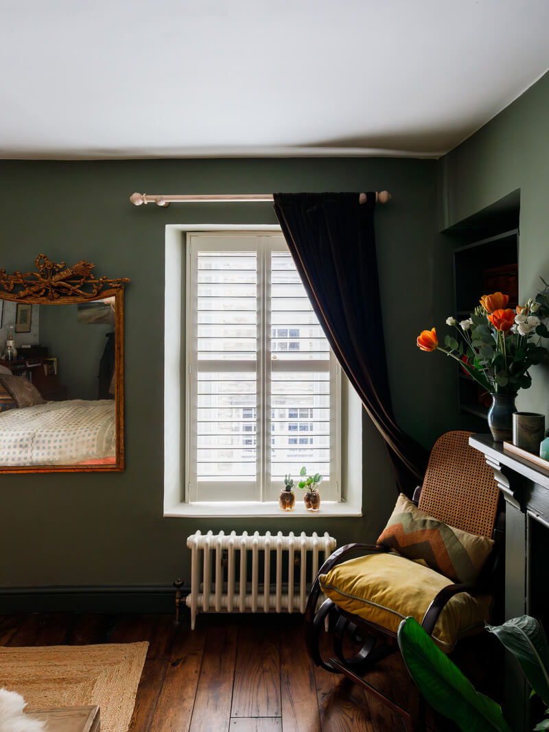 green bedroom antique chair