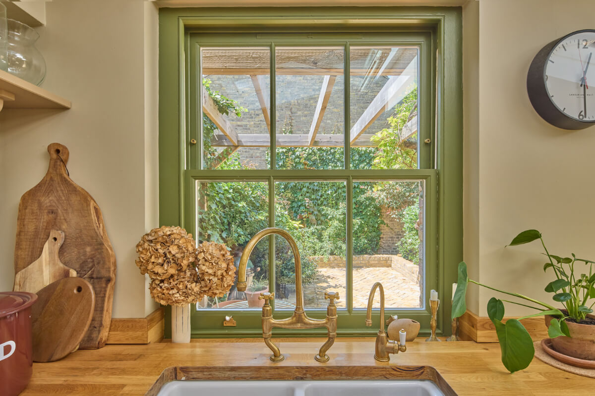 green kitchen window