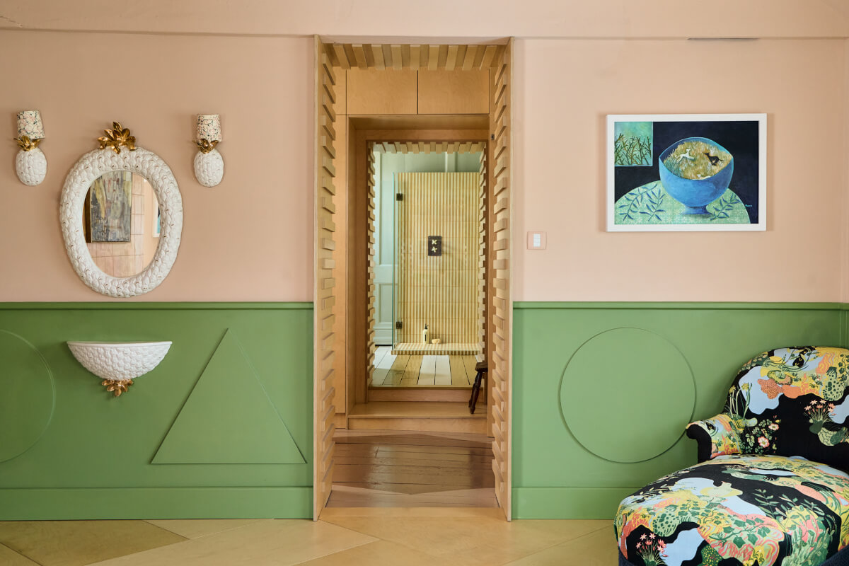 green paneling