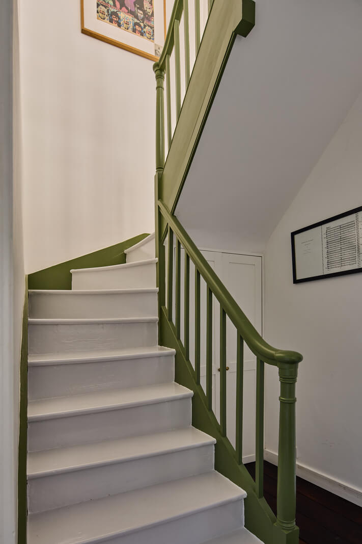 green stairs
