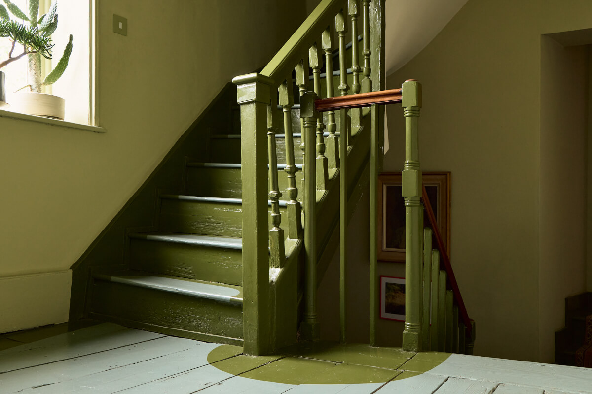 green stairs