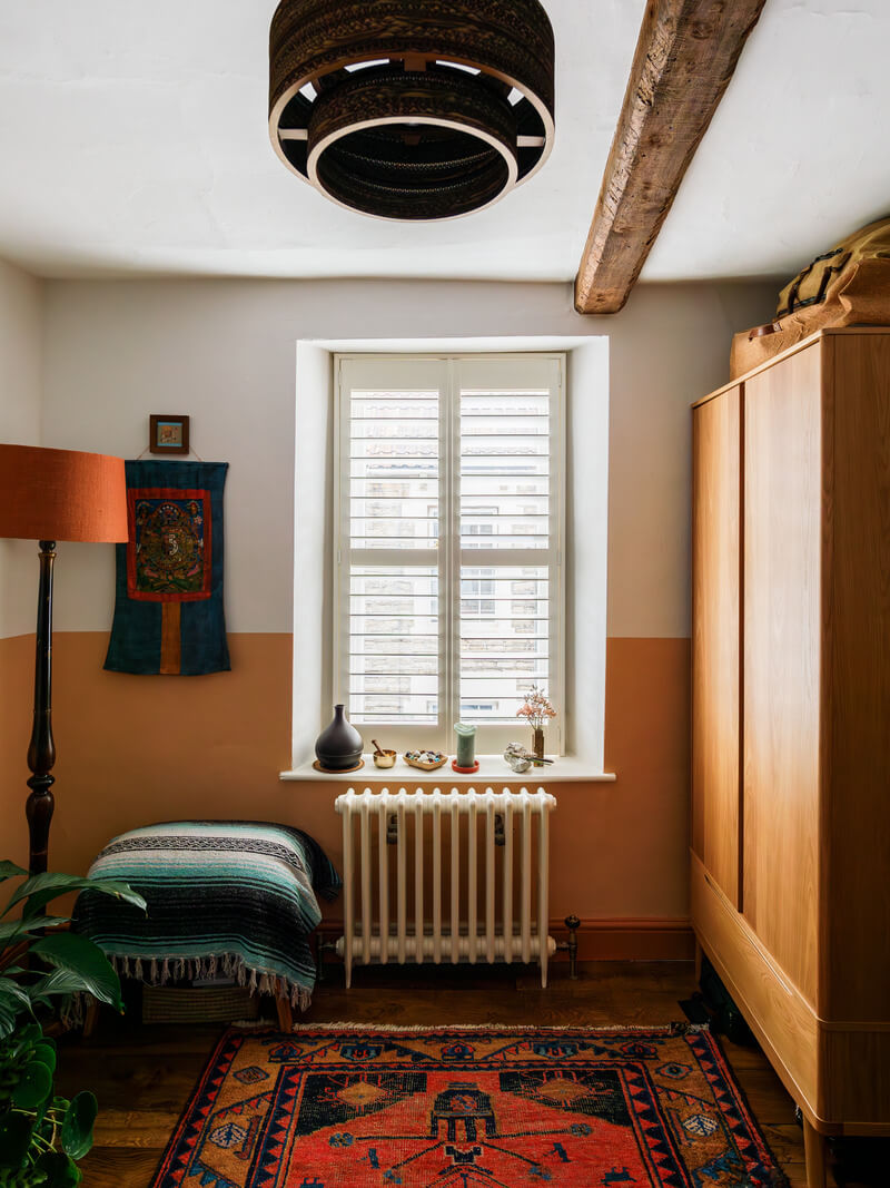 half painted ochre wall