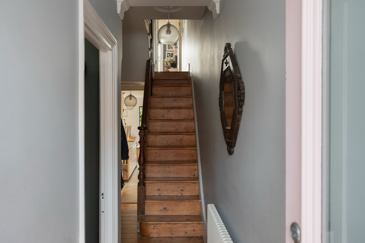 hall wooden staircase