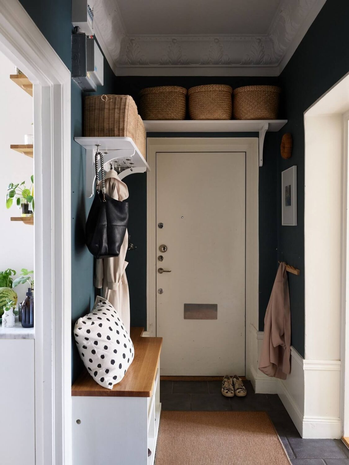 hallway-entry-shelves-blue-walls-nordroom
