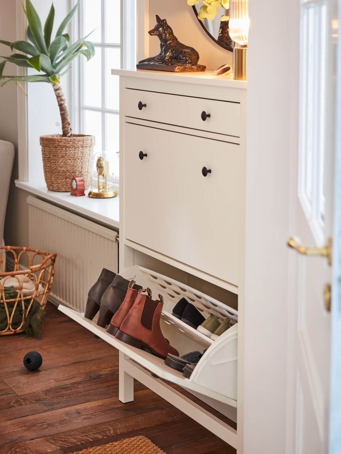 ikea hall cabinet with shoe storage for a small hall entryway nordroom