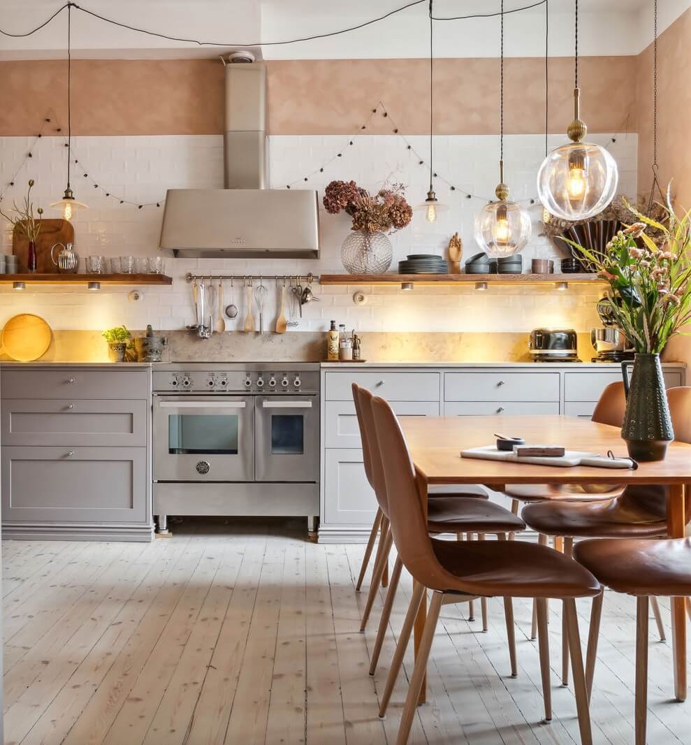 kitchen-gray-cabinets-pink-wall-nordroom