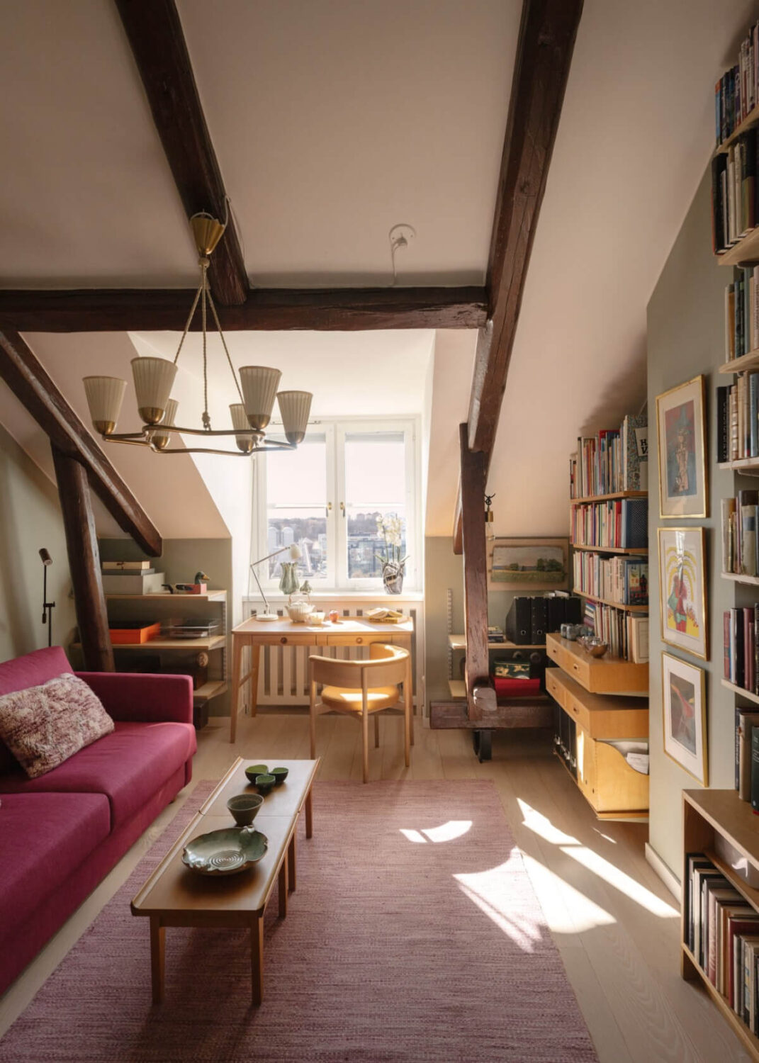 library room desk under window