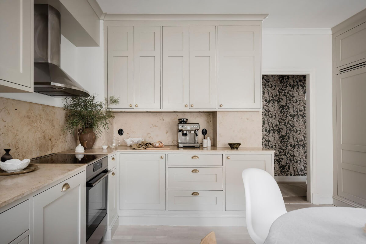 light colored scandi kitchen