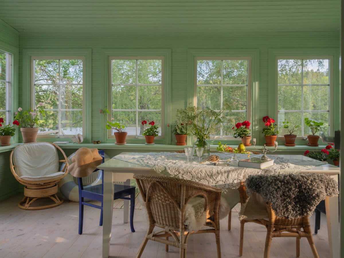light green garden room