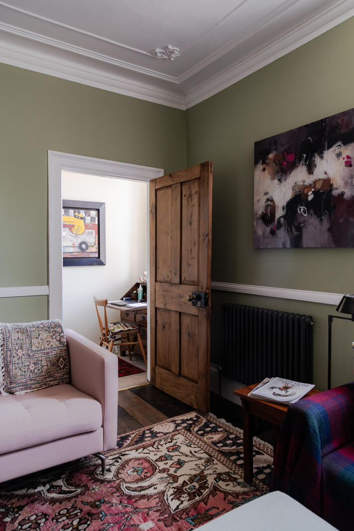 living room gray-green walls