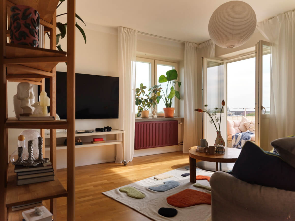 living room large glass doors