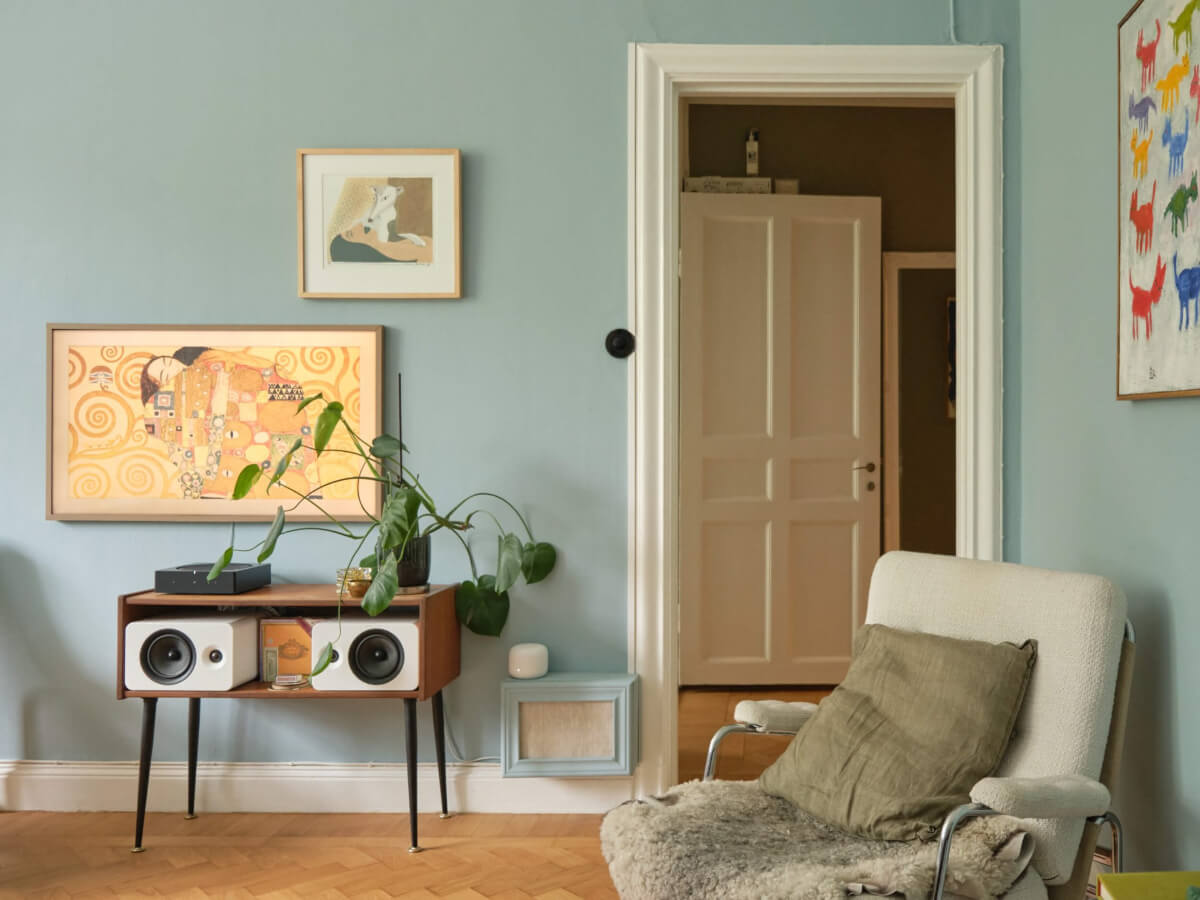 living room view into hall