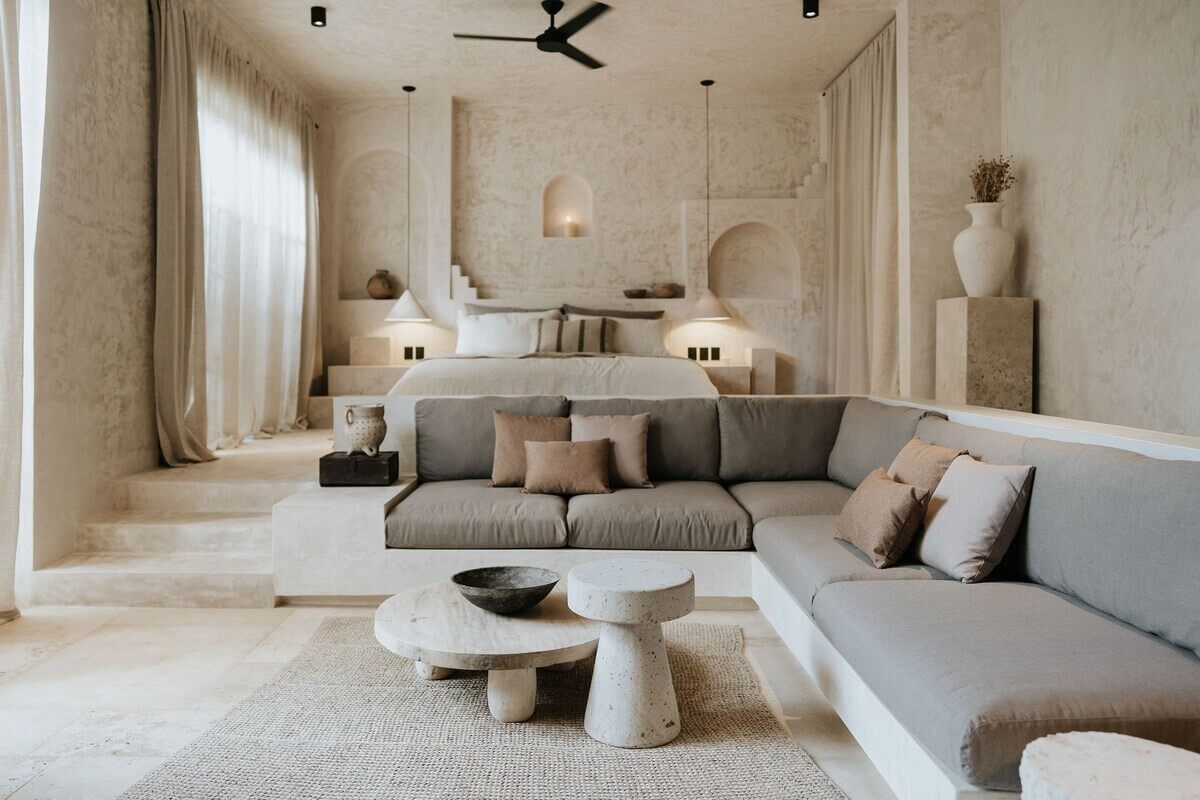 loft-style-living-room-sunken-sitting-room-built-in-sofa-nordroom