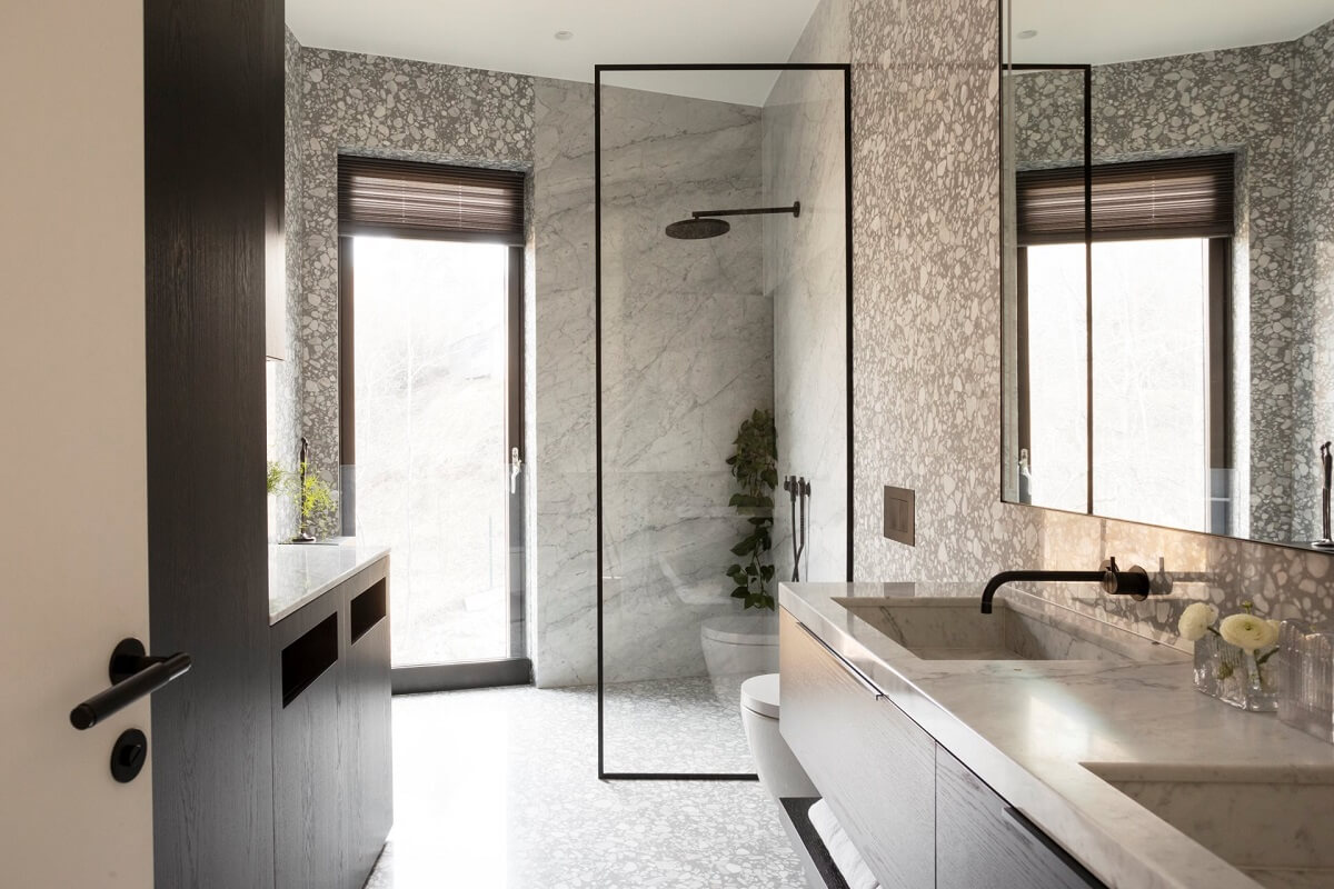 luxury bathroom with walk in shower