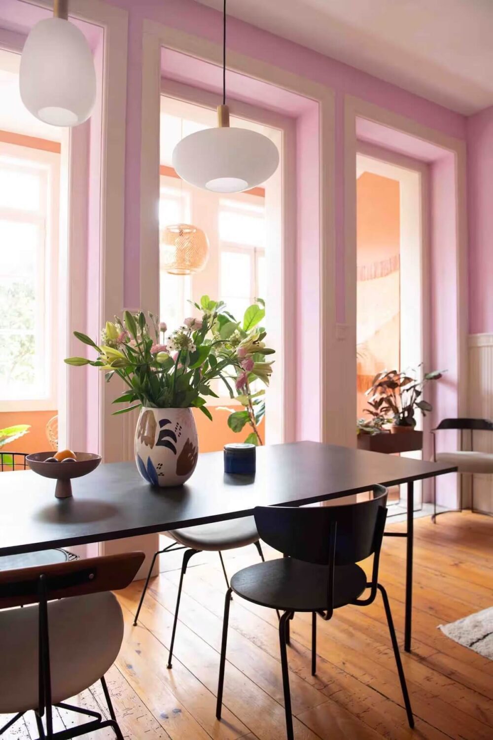 modern black dining table