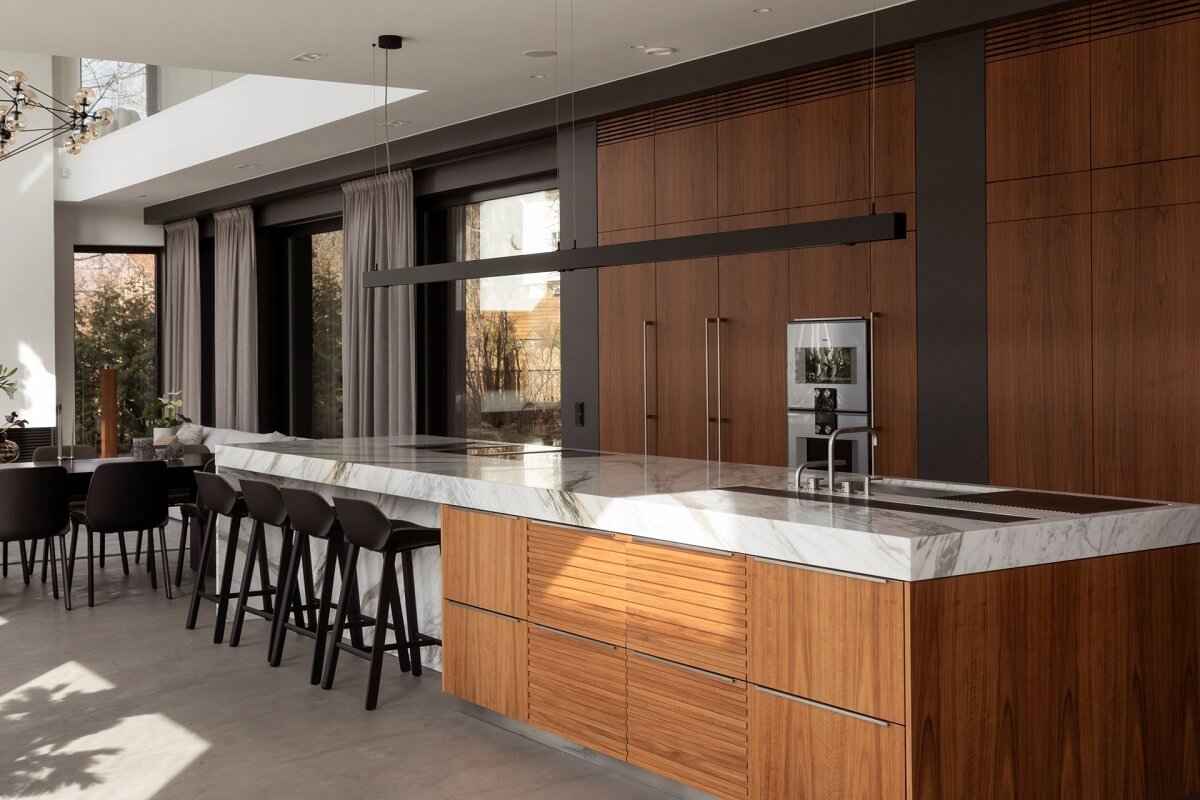 modern kitchen with large island