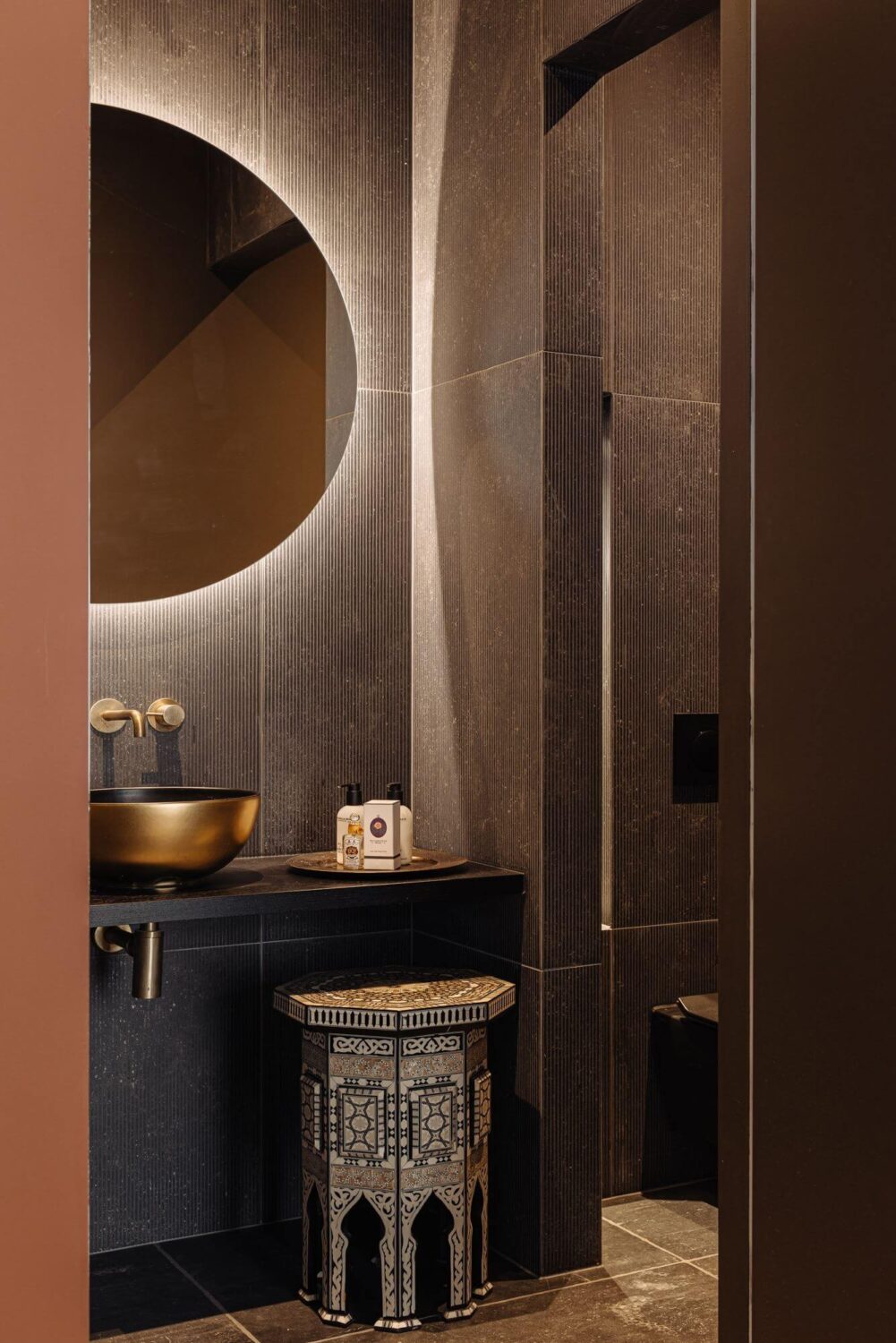 moody bathroom large mirror