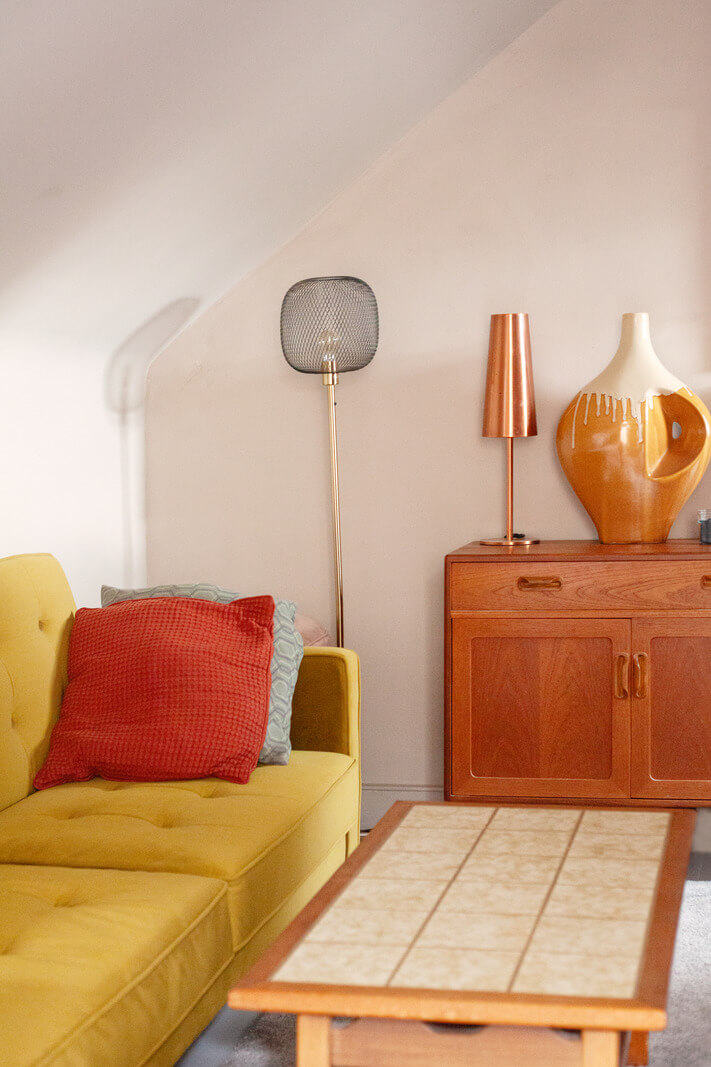 ochre sofa detail