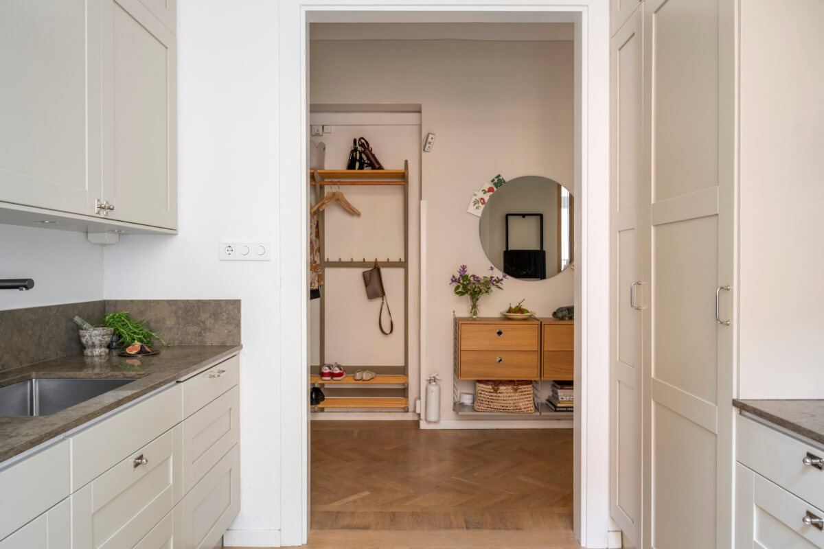 open layout kitchen and hall