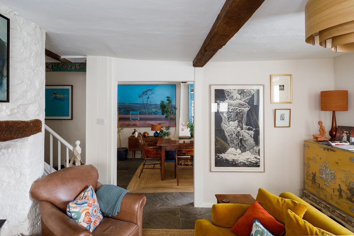open plan cottage living space